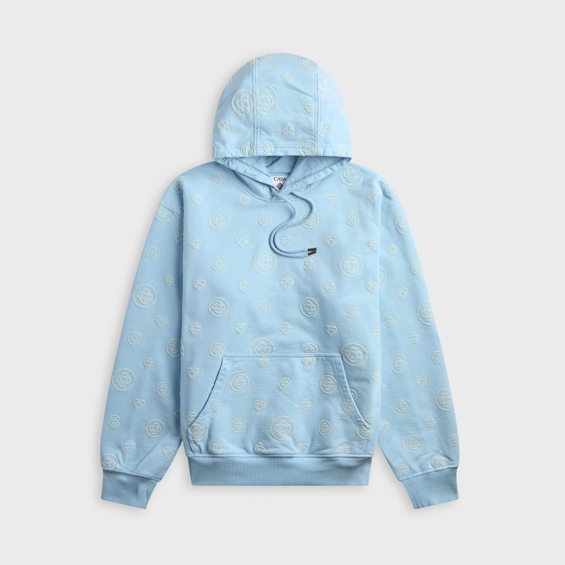 Casablanca Applique Monogram Hooded Sweatshirt - Blue