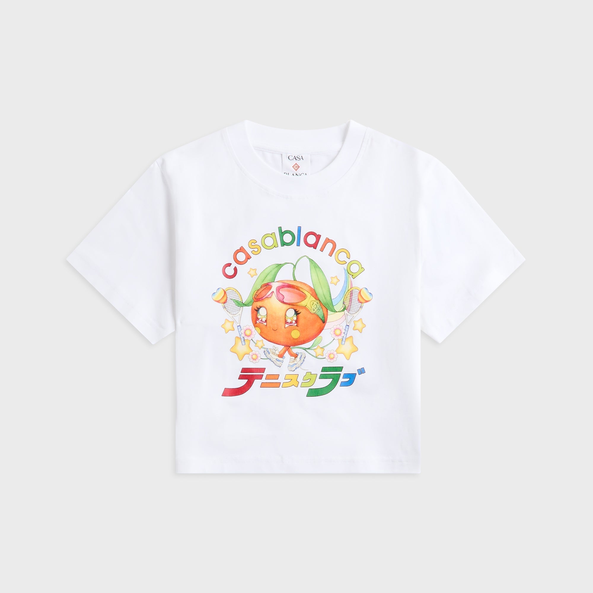 Casablanca Orange Mascot Printed Cropped Baby Tee - White – Kith