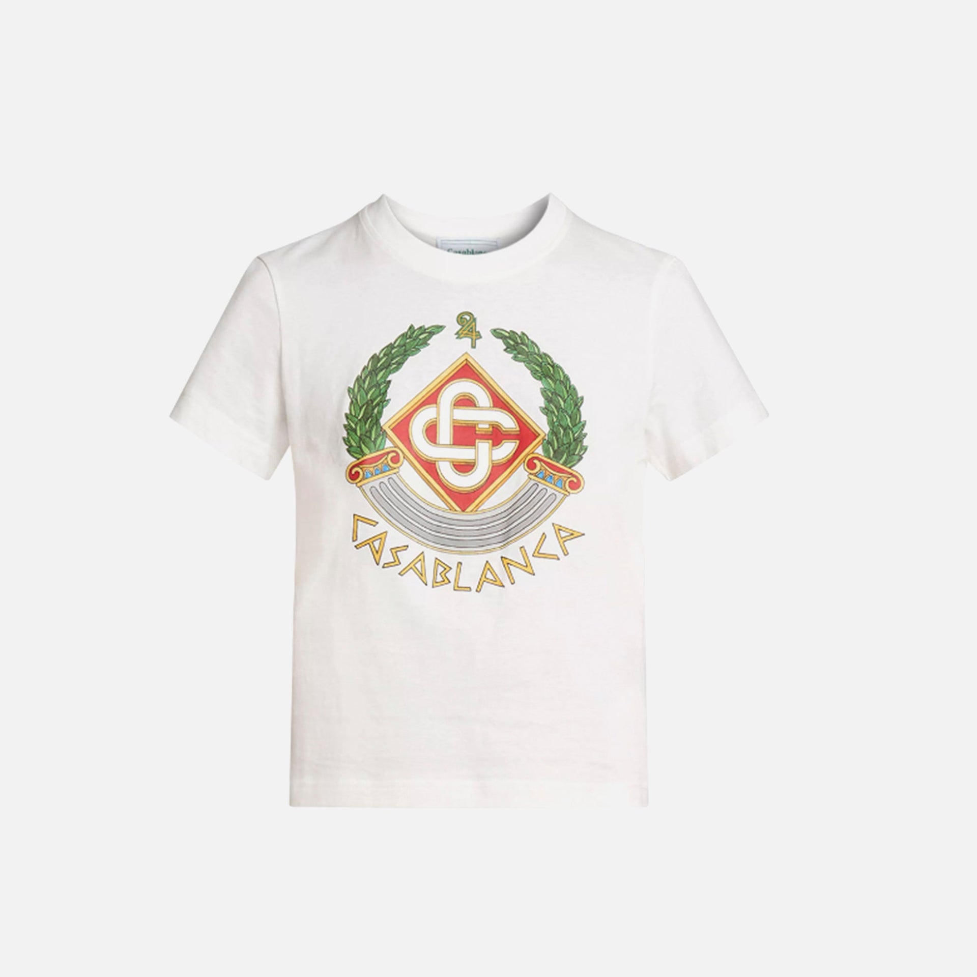 Casablanca Casa Crest Printed Fitted Tee - White