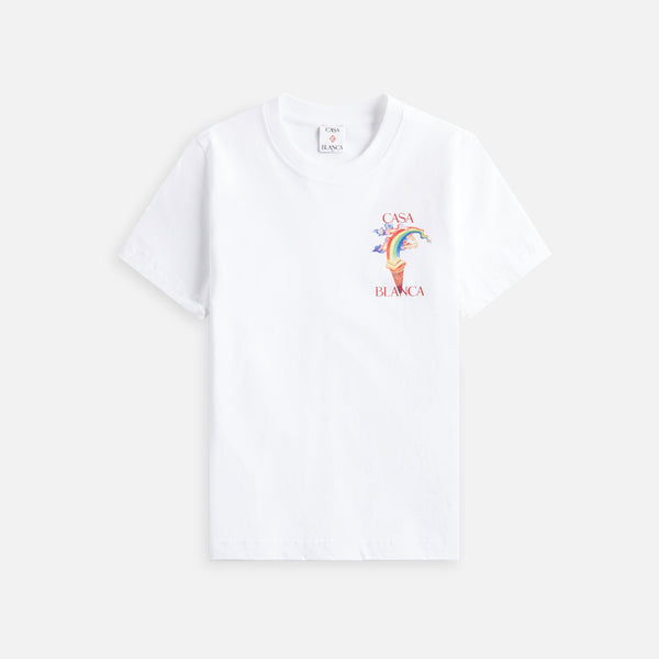 Tシャツ・カットソー CASABLANCA Women Tunic Tops WS25 JTP 354 01WHITE Casa Beach Wave Cropped T-Shirt | Casablanca Paris