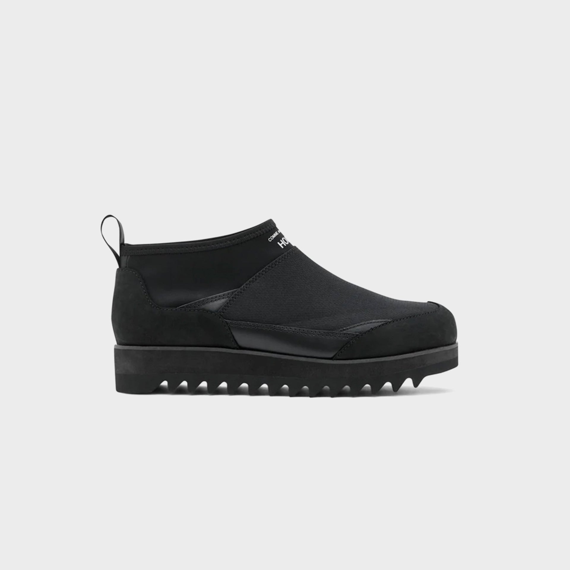 CDG Homme Oil Smooth Ripstop Leather Boot - Black