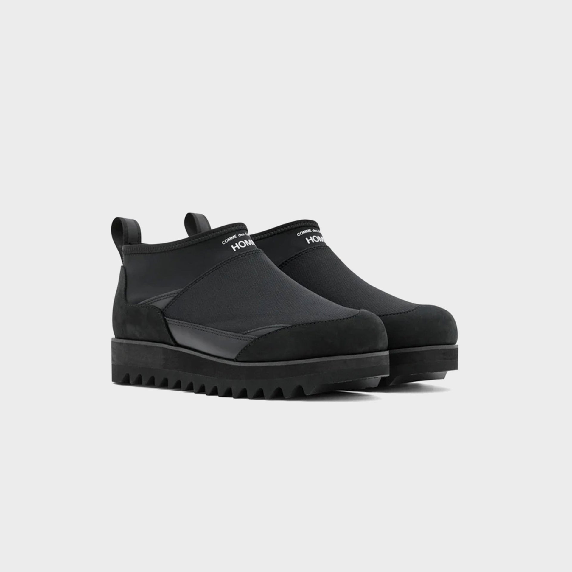 CDG Homme Oil Smooth Ripstop Leather Boot - Black