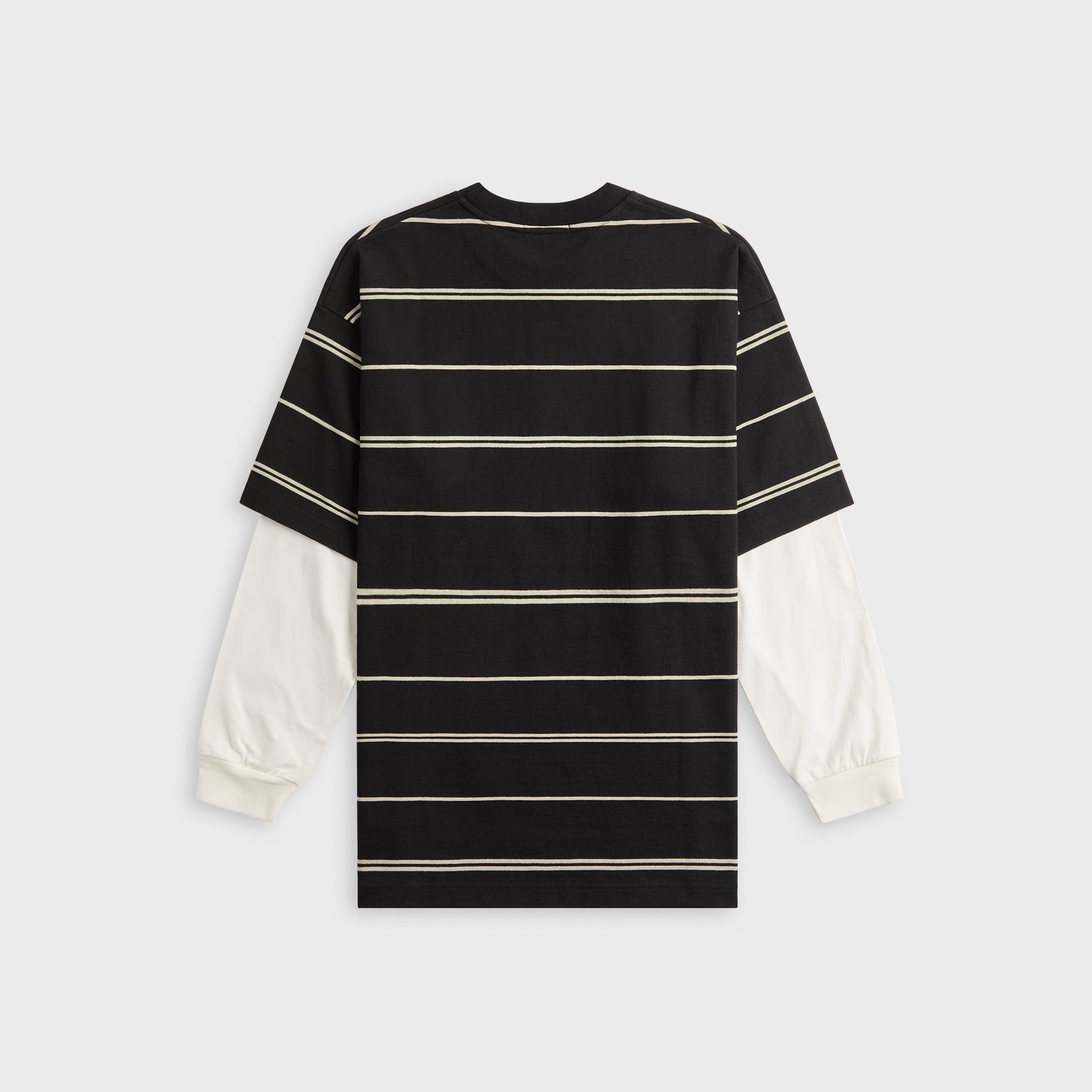 CDG Homme Striped Layered Tee - Black / Grey