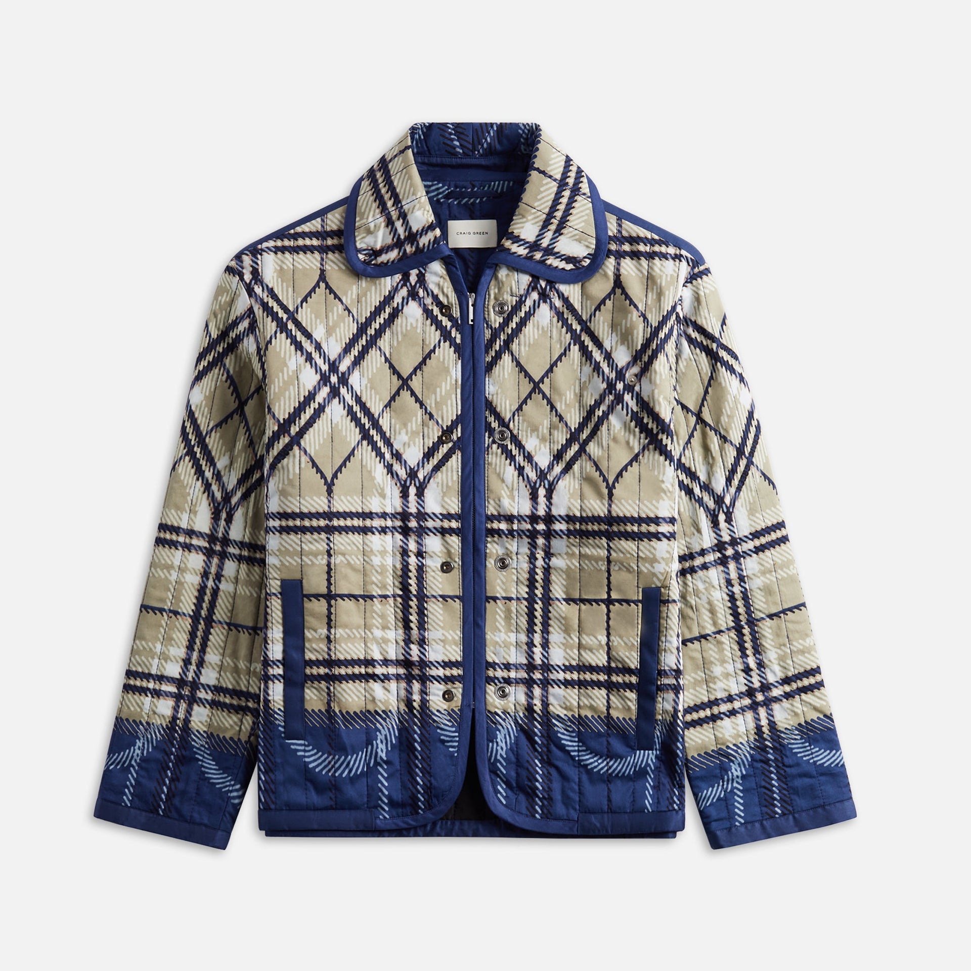 Craig Green Quilted Plaid Fade Jacket - Beige Plaid