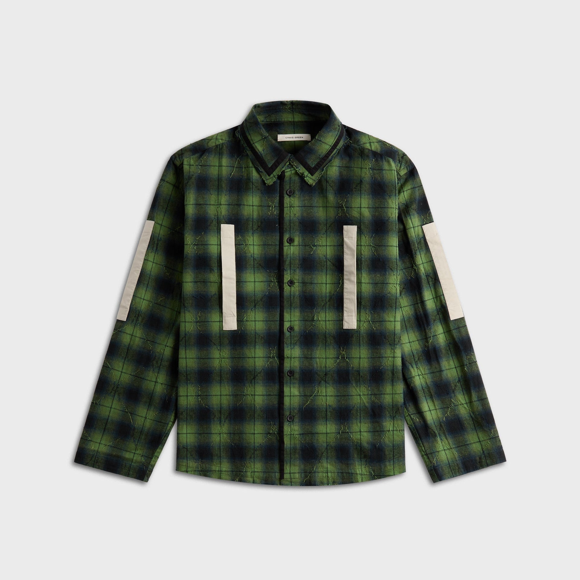 Craig Green Plaid Split Shirt - Green Check