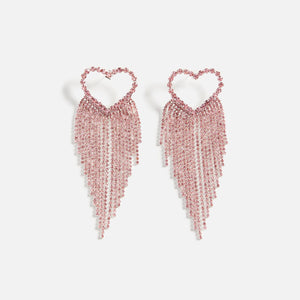 Crystal Haze Heart Drop Earrings - Pink