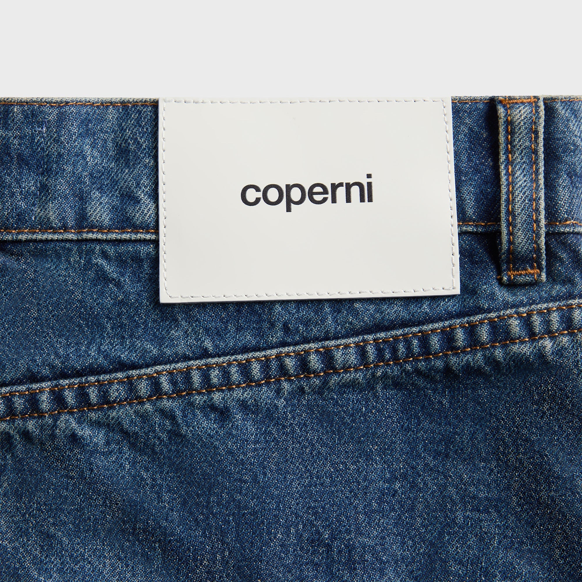 Coperni Gathered Hem Denim Mini Skirt - Blue – Kith Europe