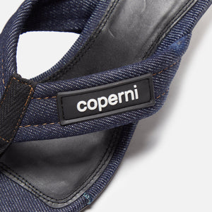 Coperni Denim Branded Thong Sandal - Dark Navy