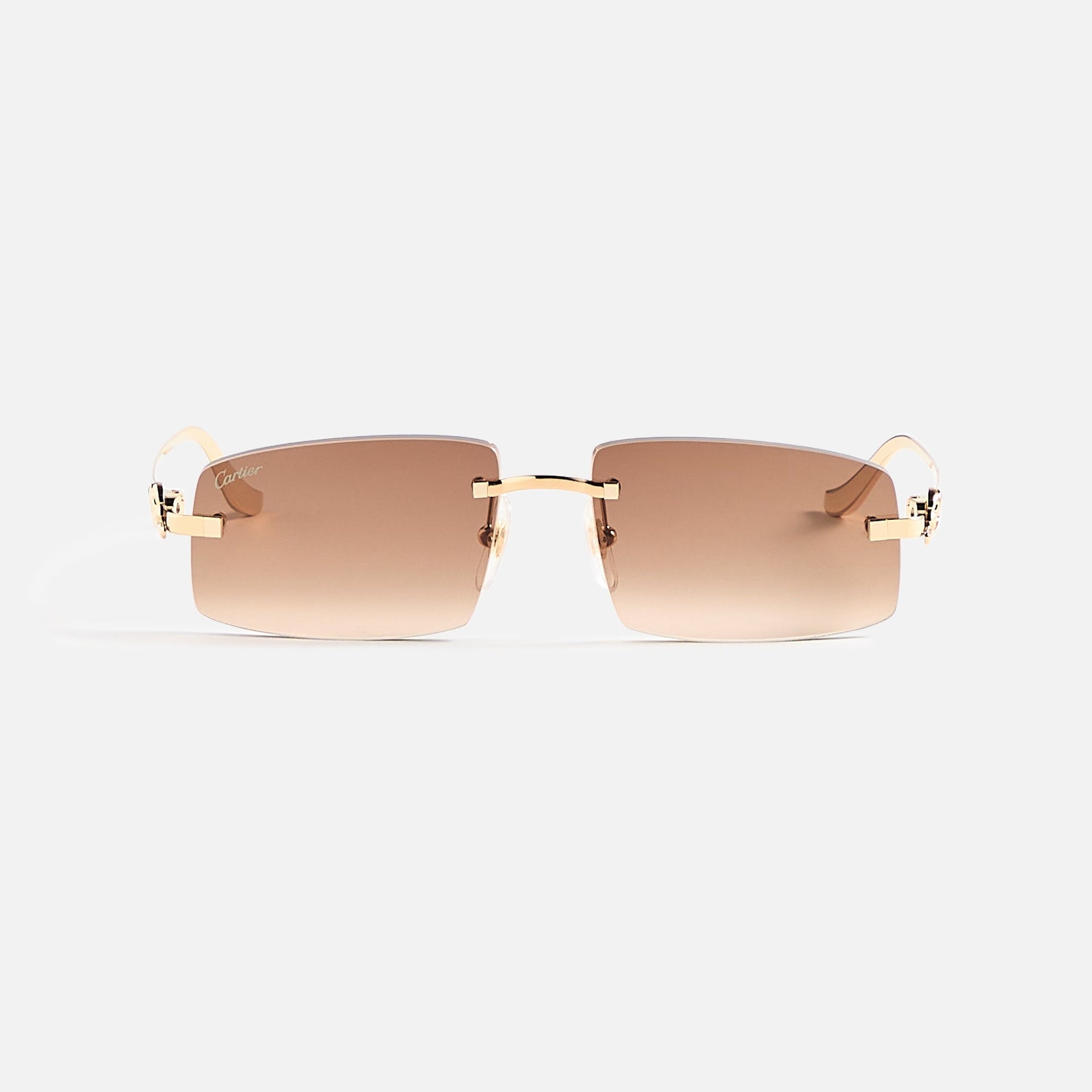 Cartier Rectangular Frames - Gold Brown