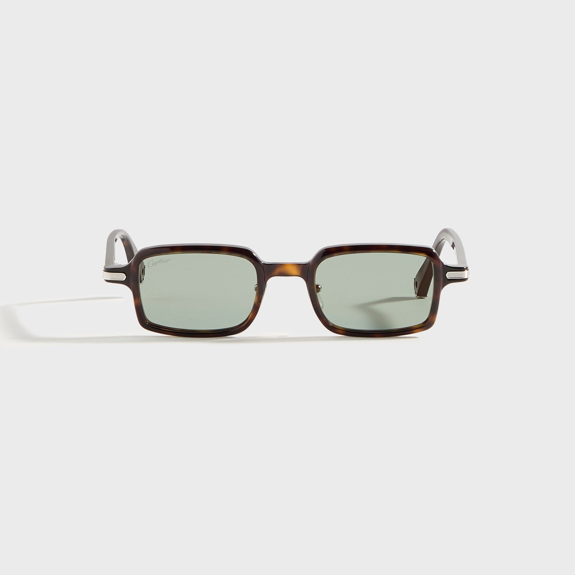 Cartier Square Sunglasses - Dark Havana / Green with Gold Flash Mirror