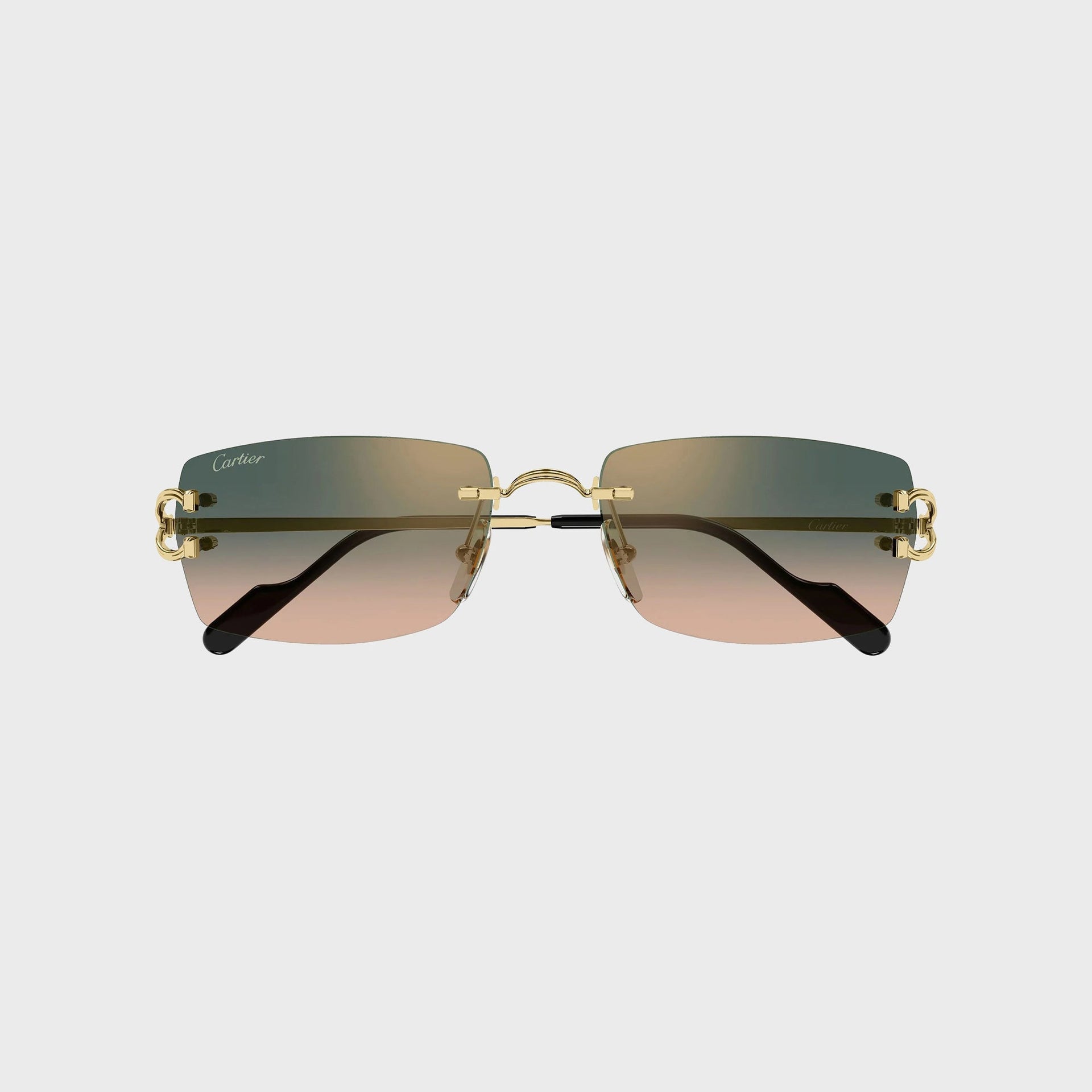 Cartier Decor C Sunglasses - Gold / Green