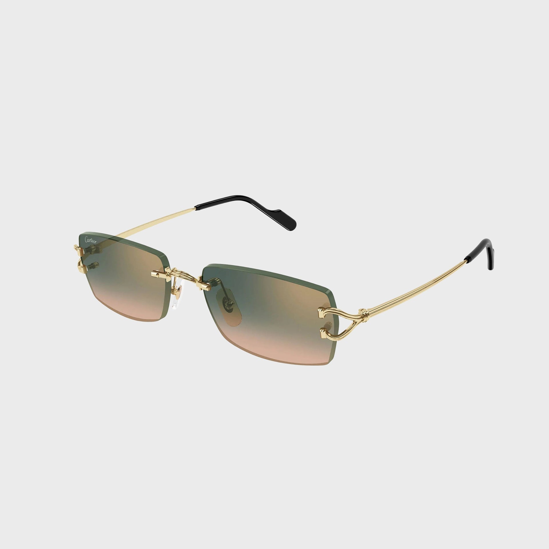 Cartier Decor C Sunglasses - Gold / Green