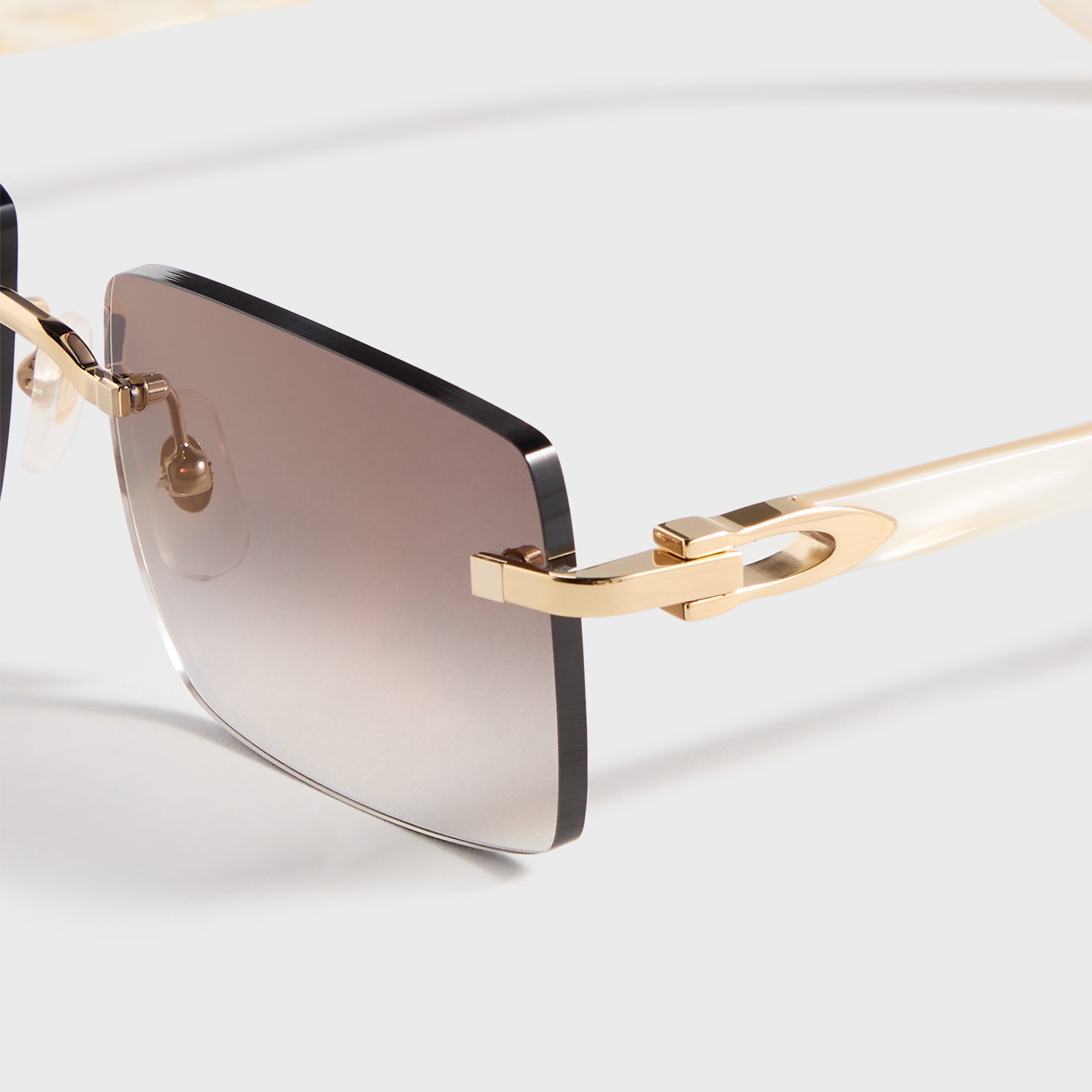 Cartier Rectangle Frame Sunglasses - Gold / Ivory / Grey – Kith Europe