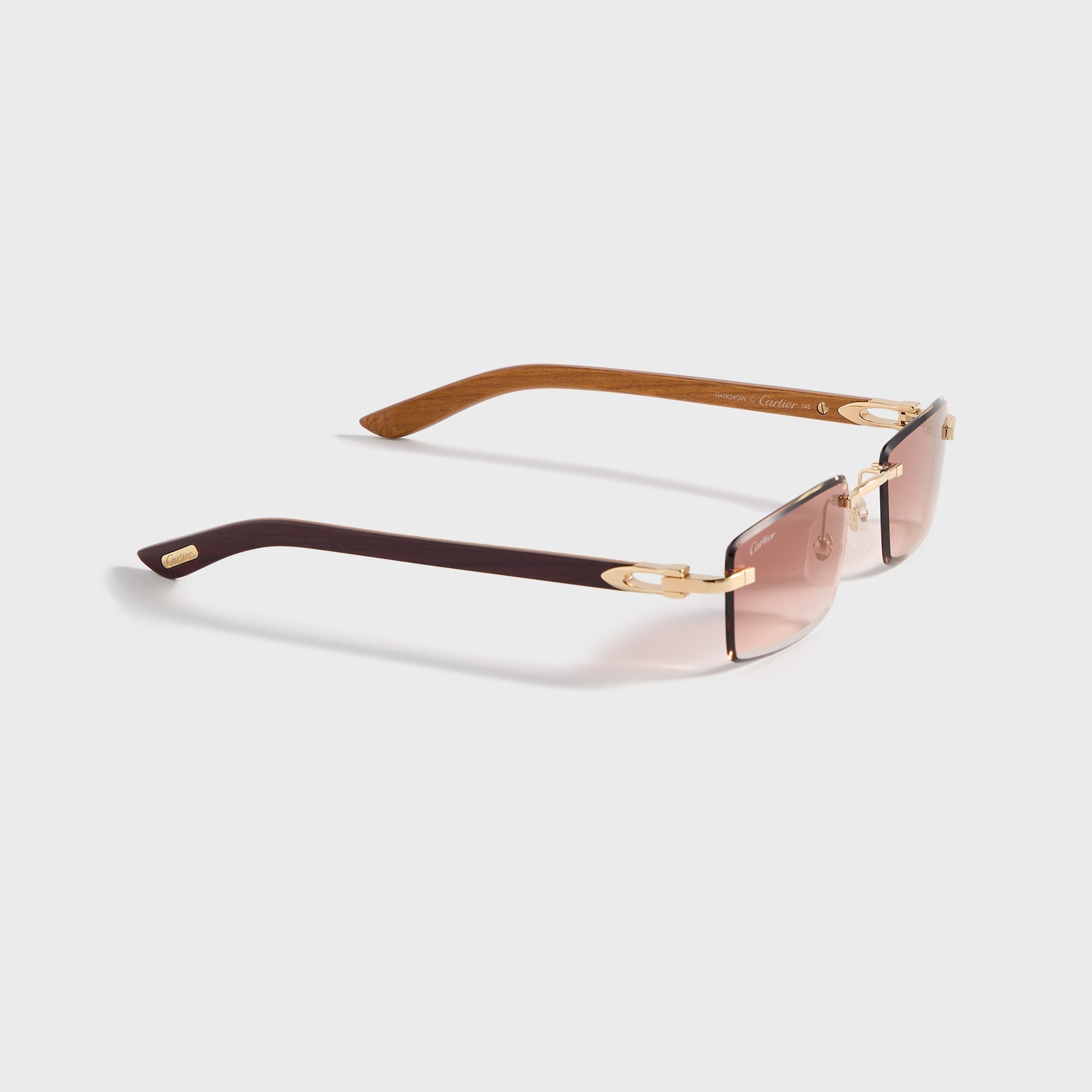 Cartier サングラス Cartier Rectangle Sunglasses - Gold / Burgundy / Red – Kith Europe