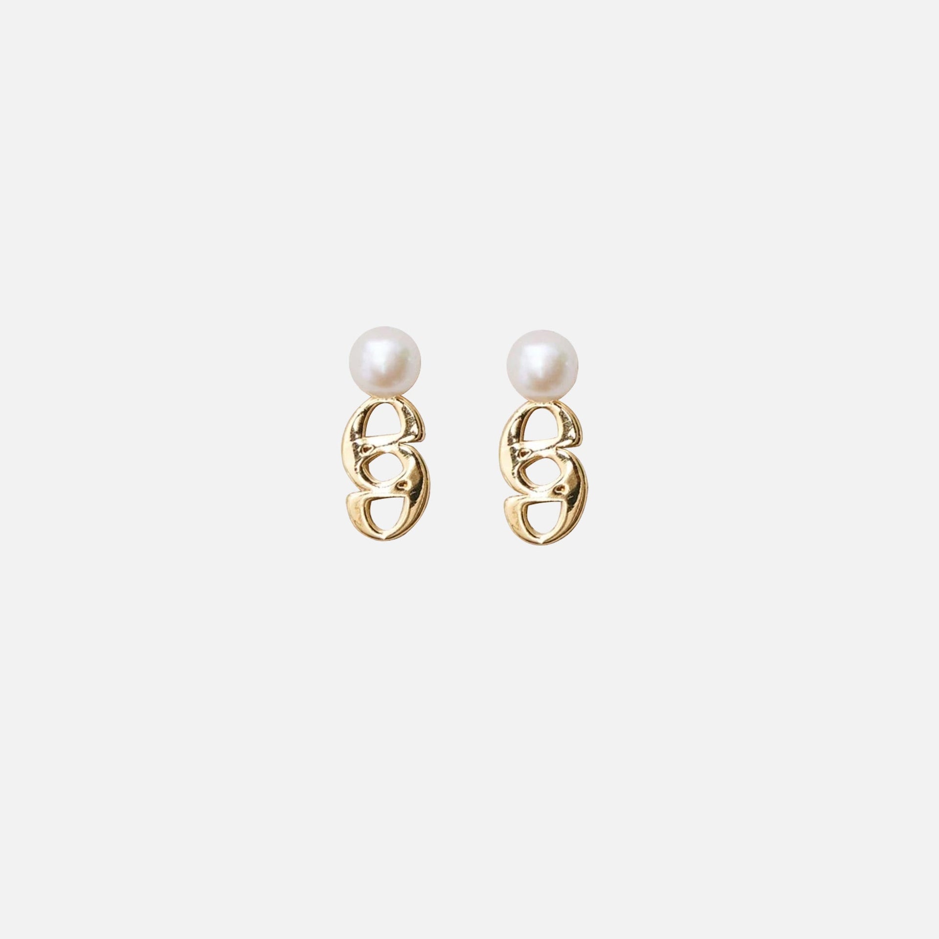 Eliou Emblem Earrings - Pearl / Gold