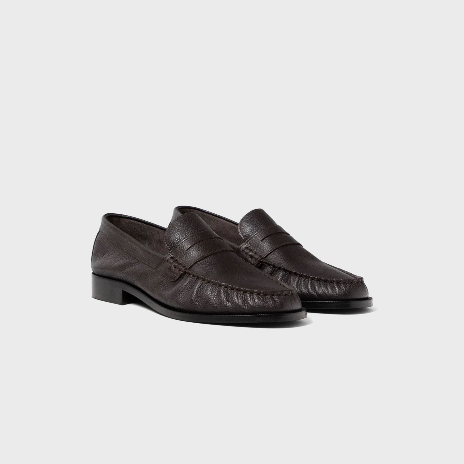 Duke & Dexter Ezra Pebble Pleated Penny Loafer - Chestnut