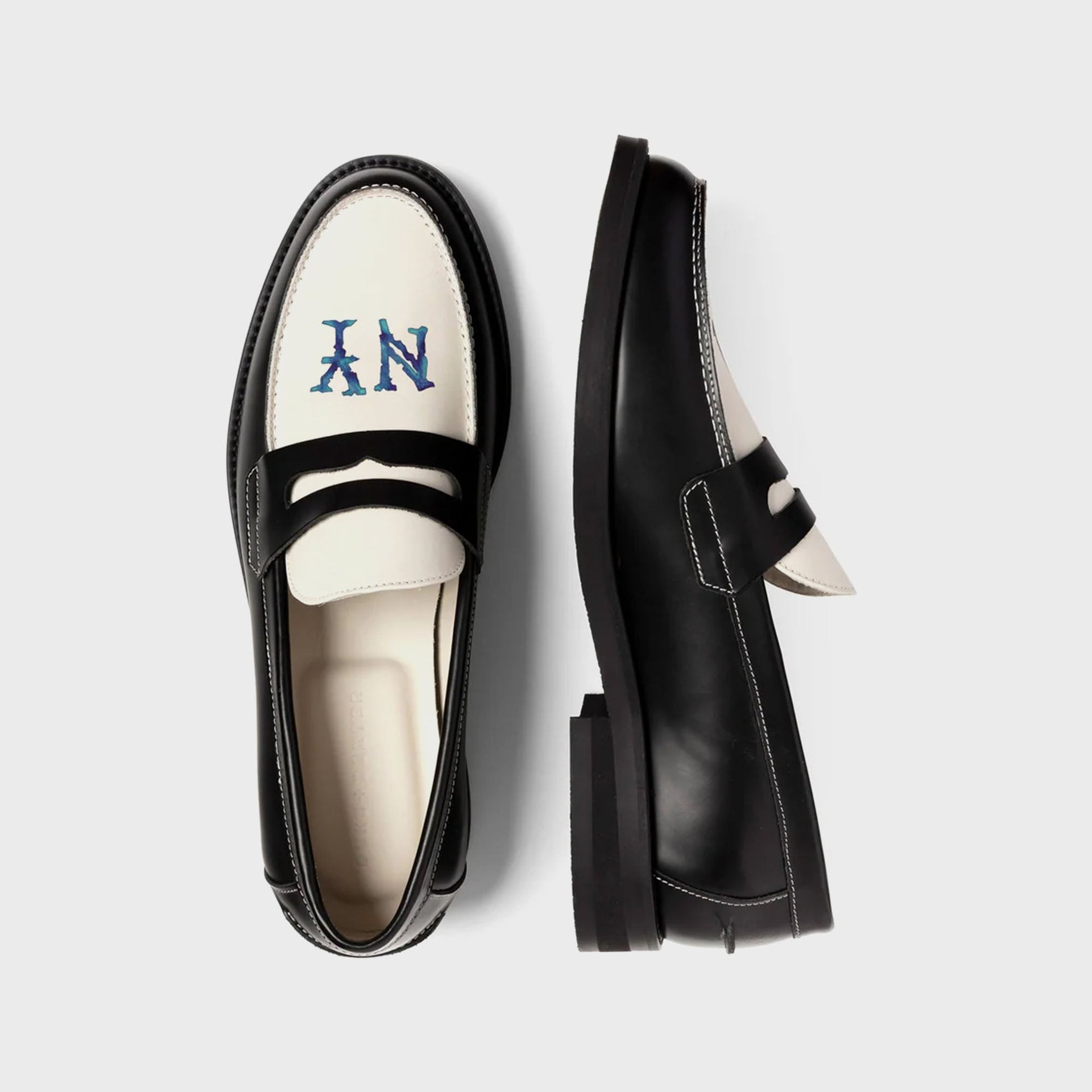 DUKE + DEXTER Wilde NY Penny Loafer - Black / White