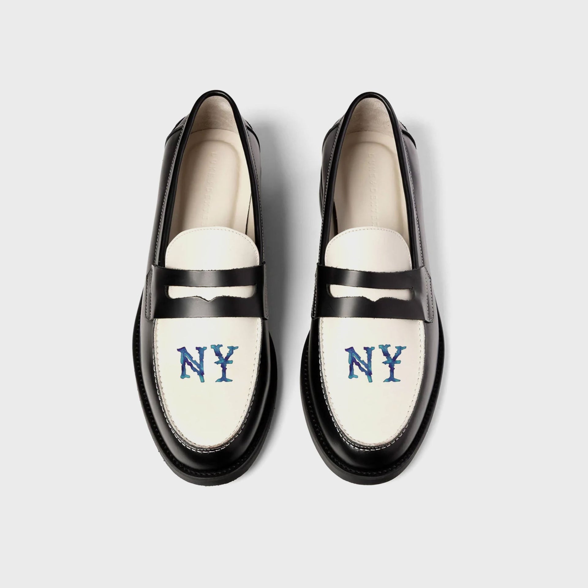DUKE + DEXTER Wilde NY Penny Loafer - Black / White