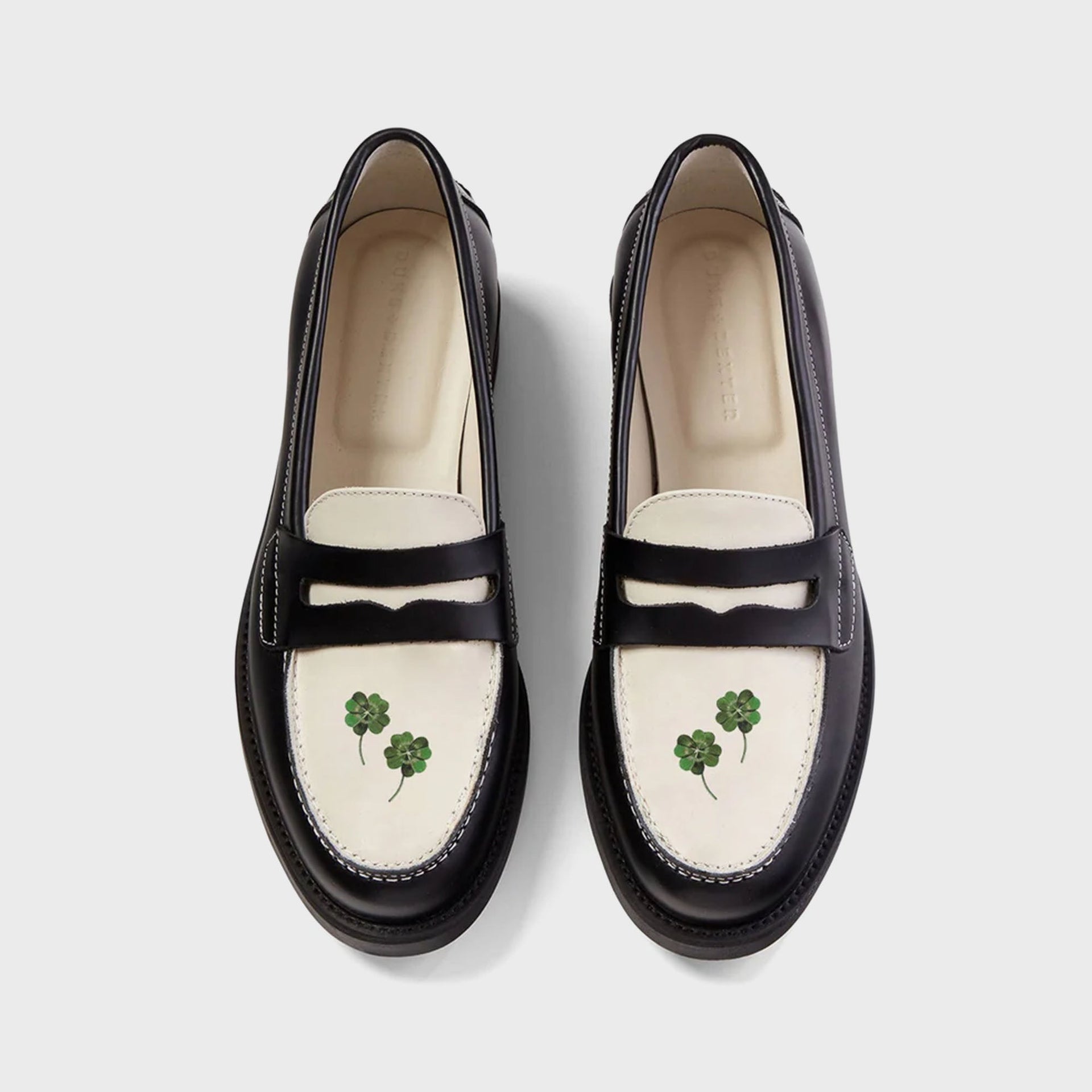 DUKE + DEXTER WMNS Wilde Clover Penny Loafer - Black / White