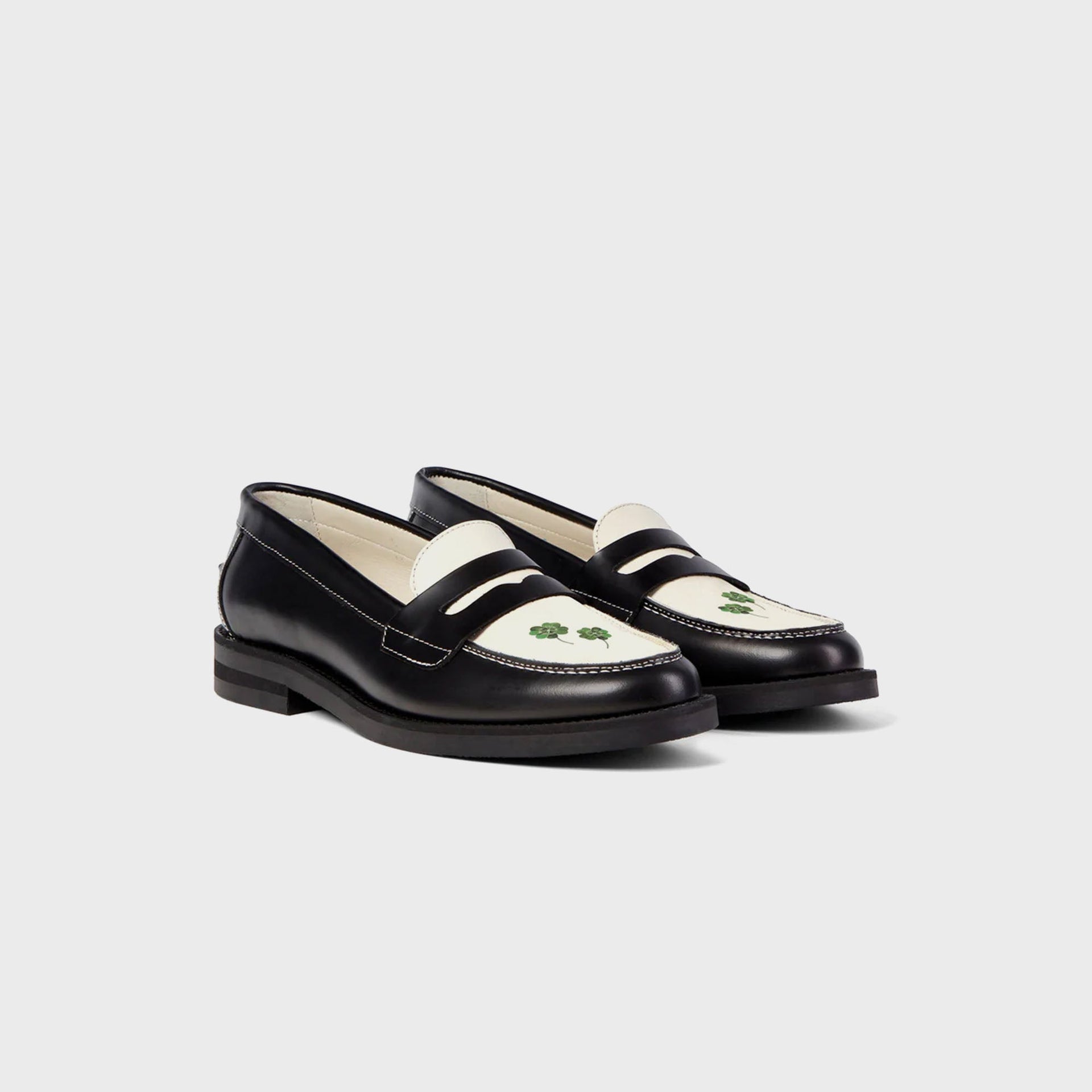 DUKE + DEXTER WMNS Wilde Clover Penny Loafer - Black / White