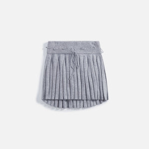 GUIZIO Cielo Pleated Knit Mini Skirt - Heather Grey
