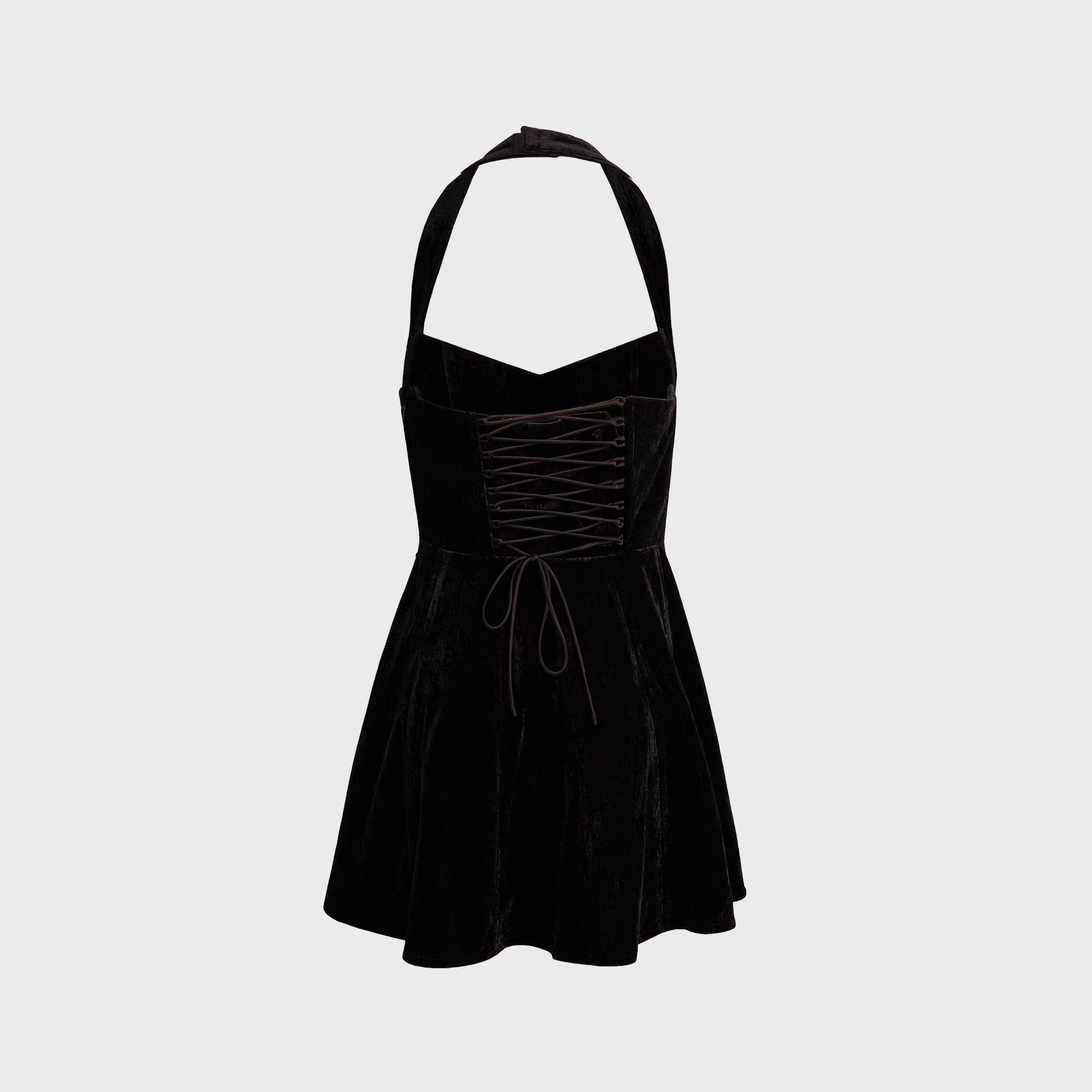 GUIZIO Juliette Velvet Halter Dress - Black