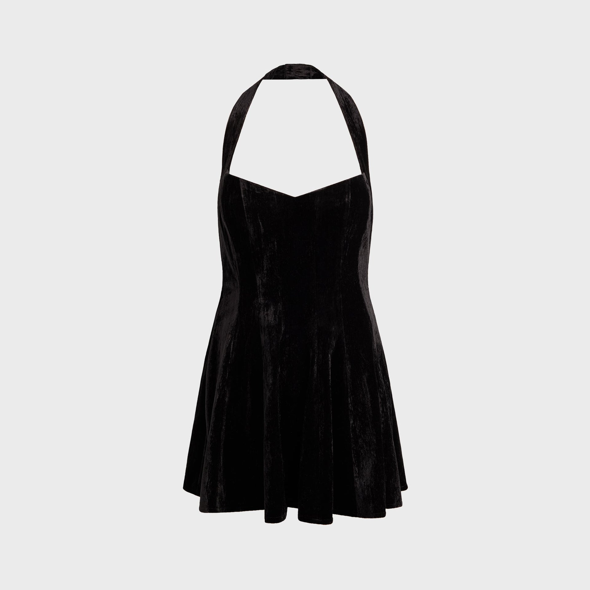 GUIZIO Juliette Velvet Halter Dress - Black
