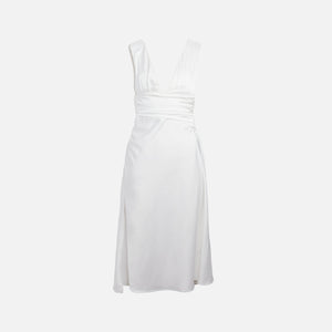 GUIZIO High Slit Wrap Dress - White
