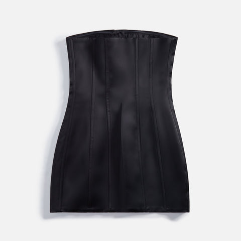 GUIZIO Satin Corset Dress - Black