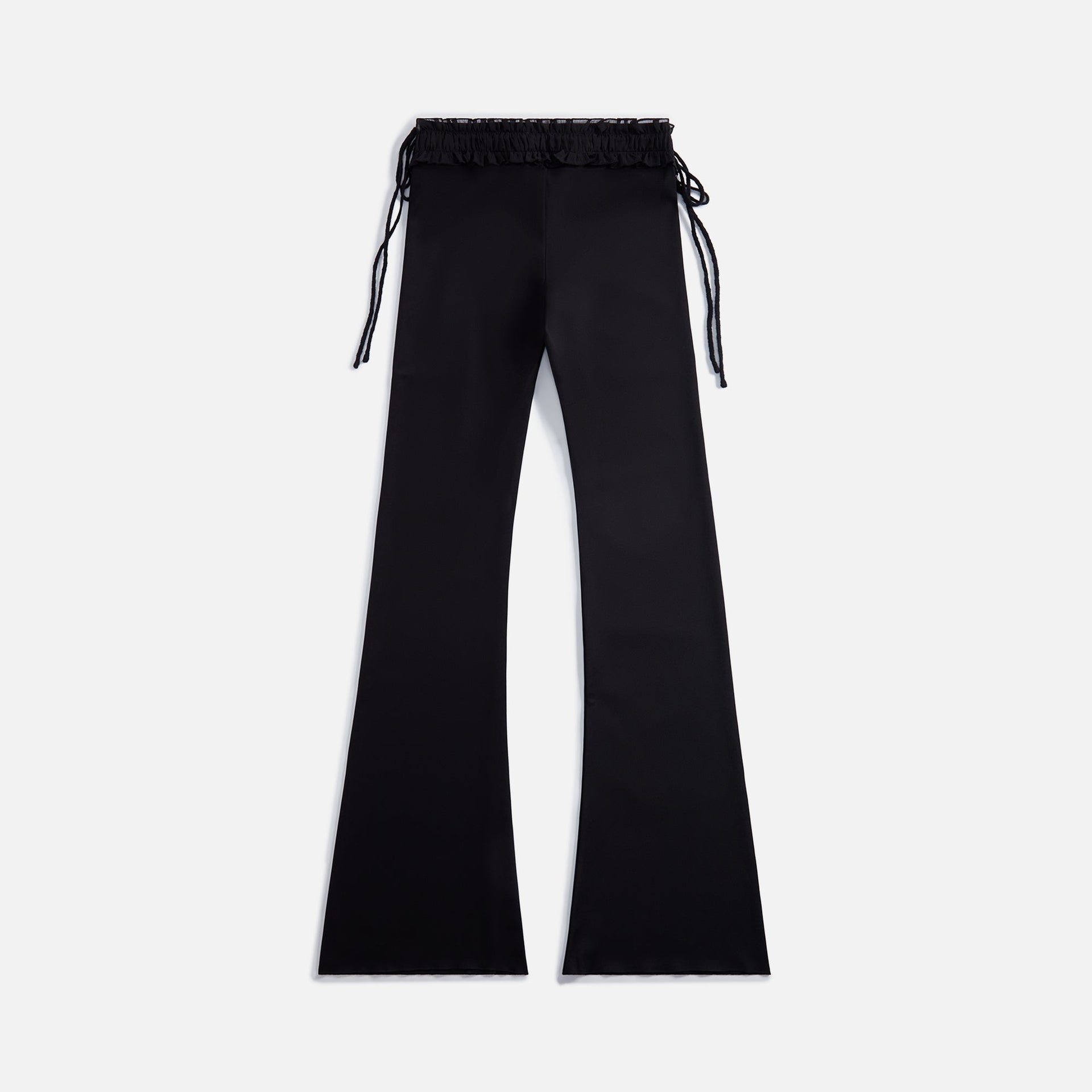 GUIZIO Ruched Side Tie Stretch Pant - Black