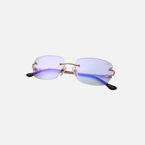 Vintage Frames Bal Harbour 24KT Sunglasses Rose Gold - Powder Green Flash Purple