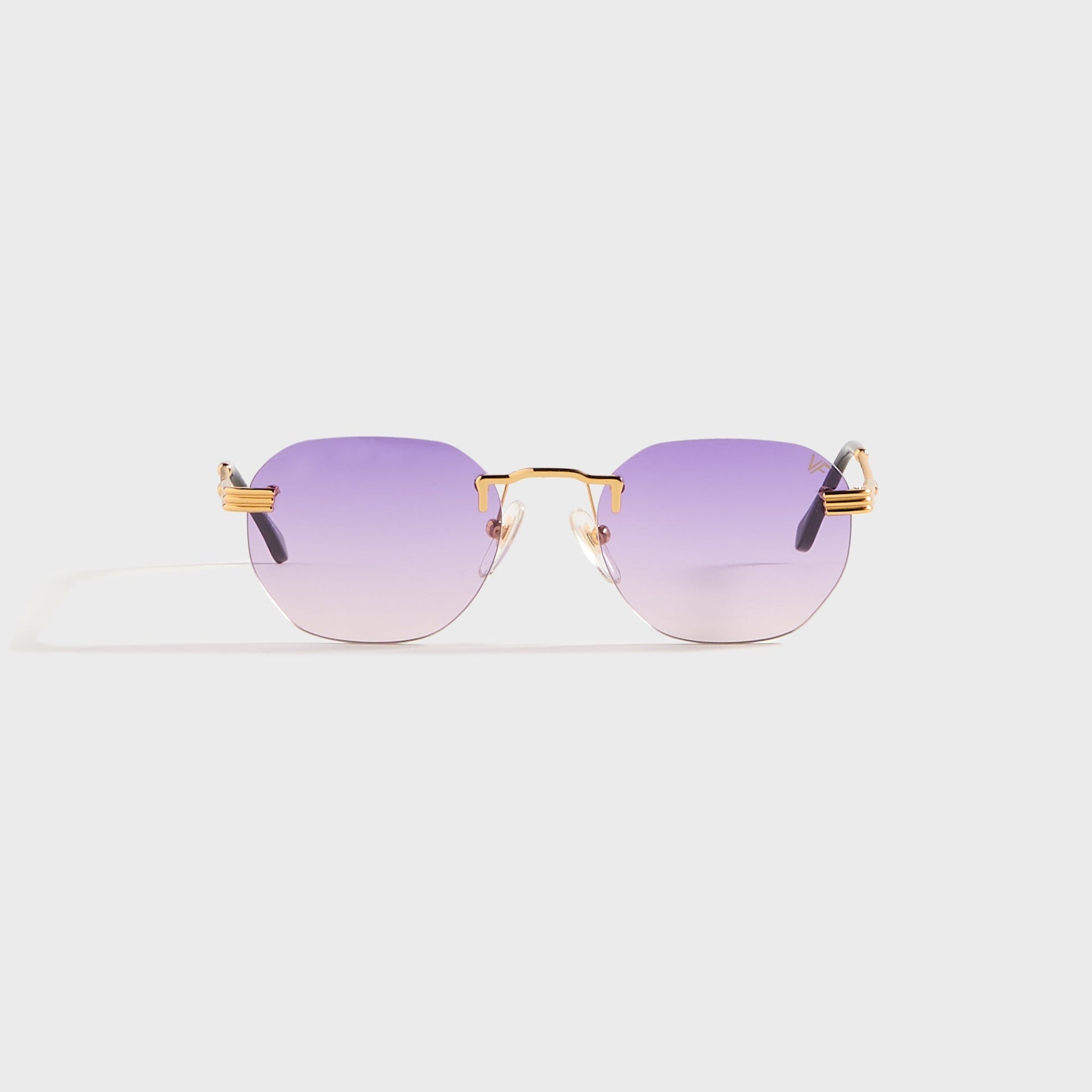 Vintage Frames Detroit Player Rimless Drill Mount 24KT - Gold / Purple Gradient