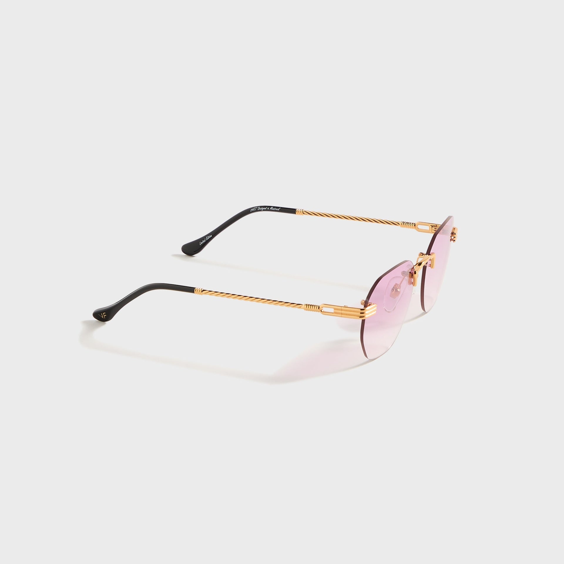 Vintage Frames Detroit Player Rimless Drill Mount 24KT - Gold / Gumdrop Gradient