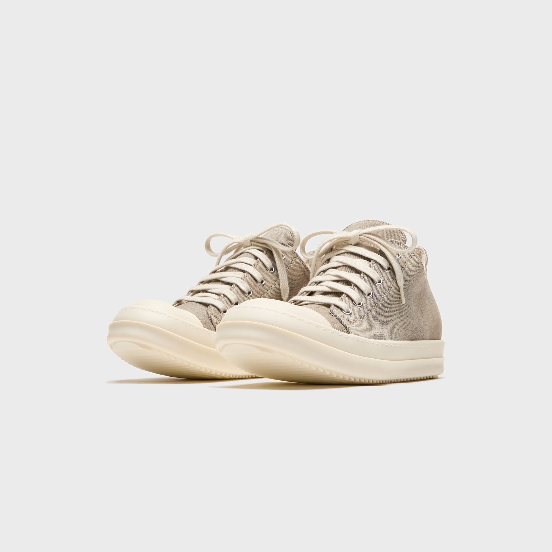 Rick Owens WMNS DRKSHDW Scarpe In Denim Low Sneakers - Dust / Milk