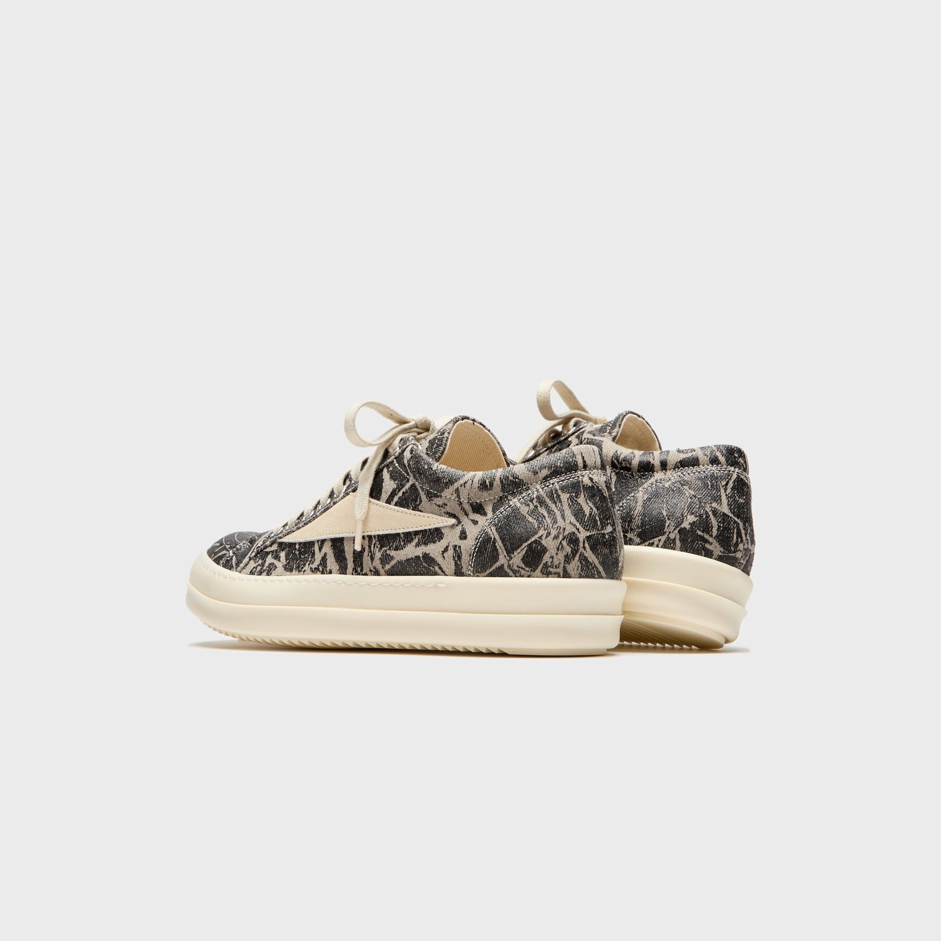 Rick Owens Concordians Vintage Sneaks - Black Washed Foil / Milk / Milk