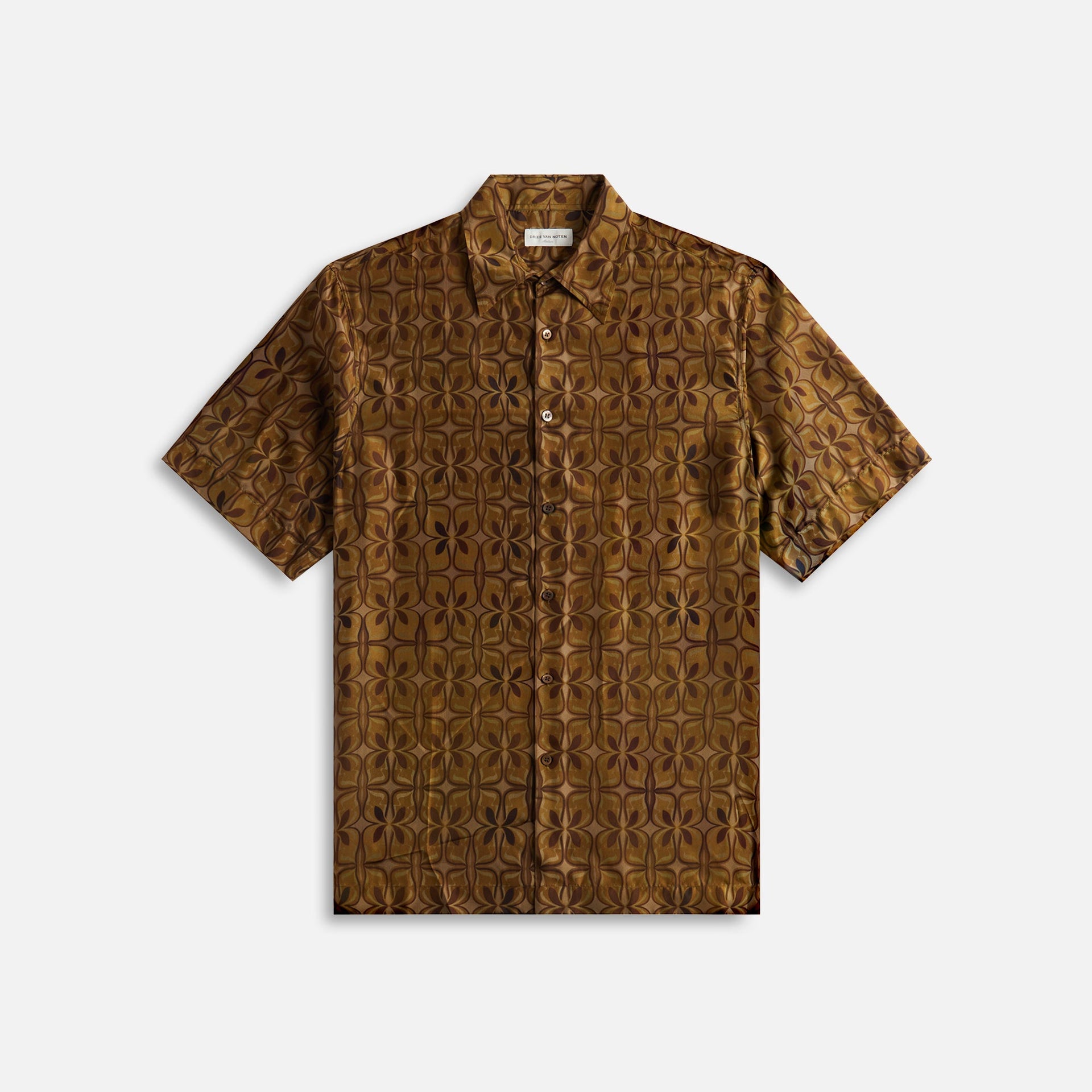 Dries Van Noten Cassidye Super Lightweight Printed Shirt - Silk Brown