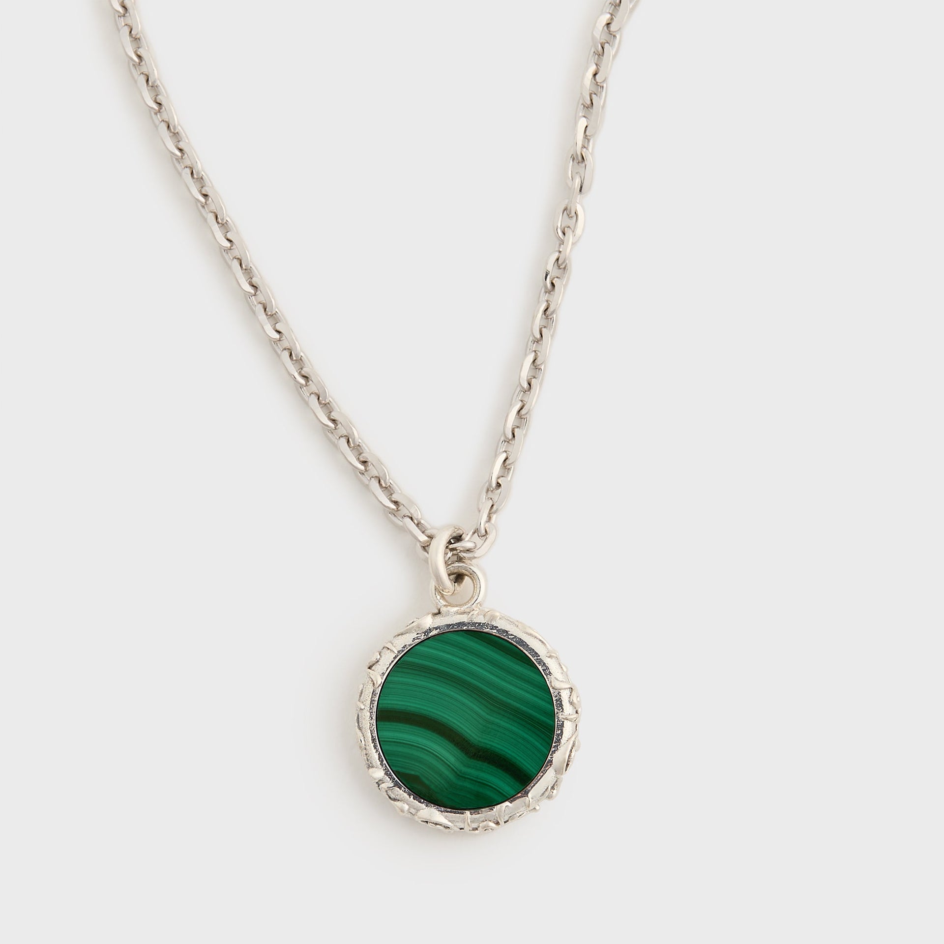 Emanuele Bicocchi Flourishing Malachite Amulet Necklace - Silver