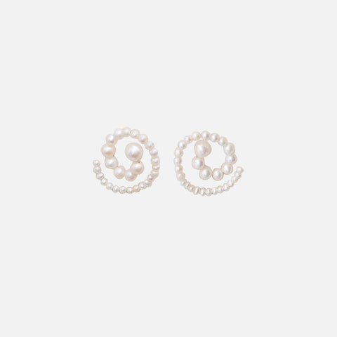 Eliou Spiral Earrings - Pearl