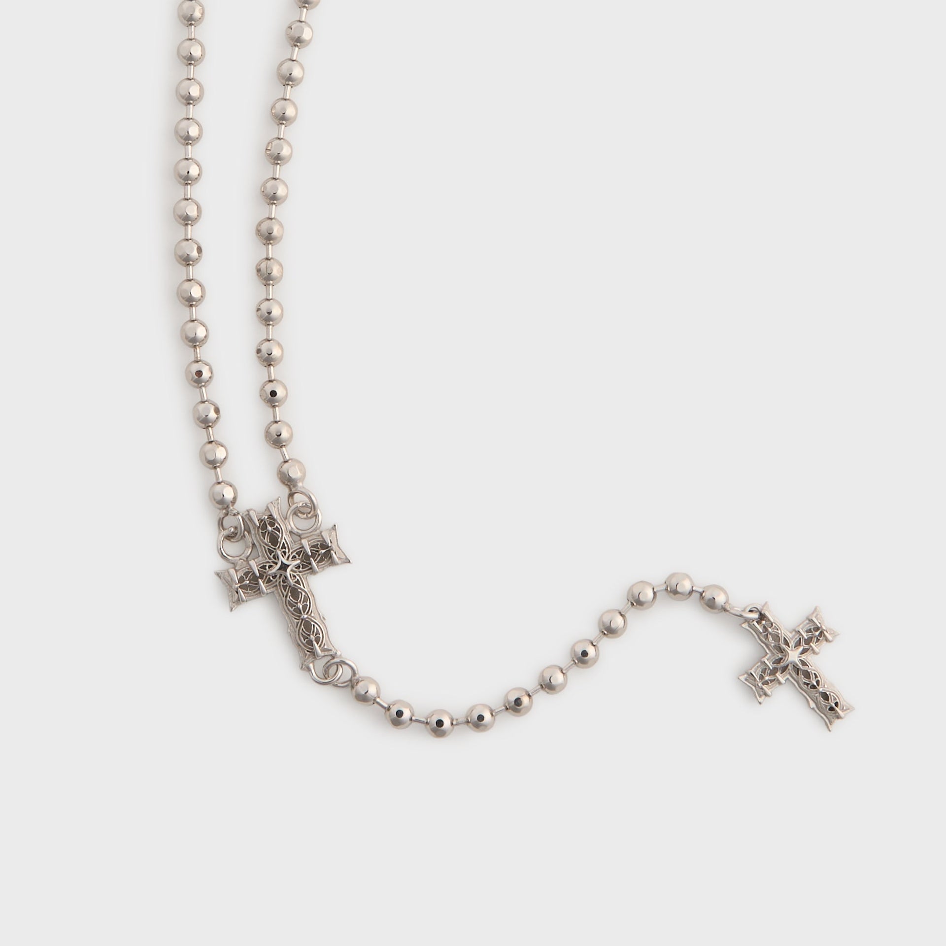 Emanuele Bicocchi Reissue Notre Cross Rosary Necklace - Silver