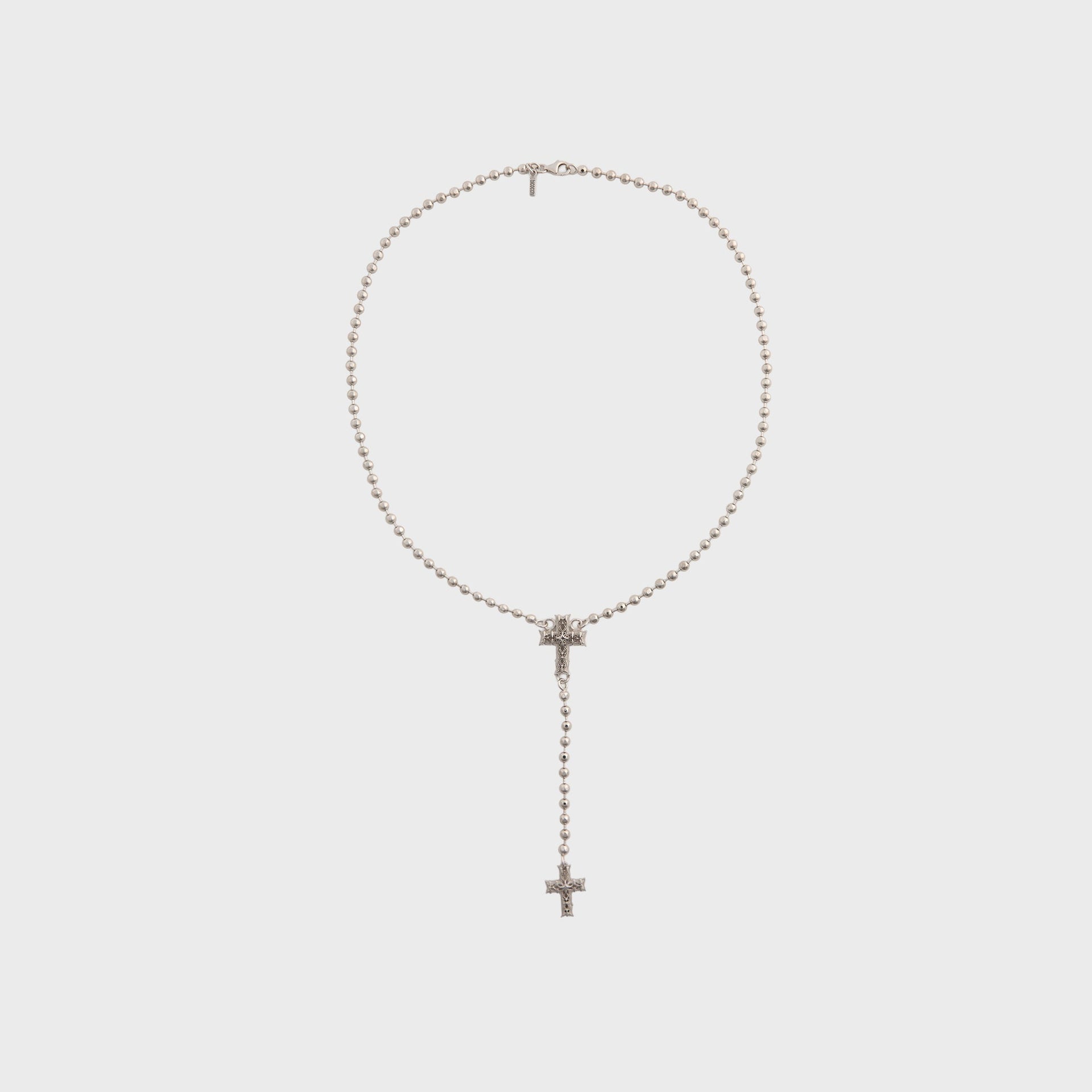 Emanuele Bicocchi Reissue Notre Cross Rosary Necklace - Silver