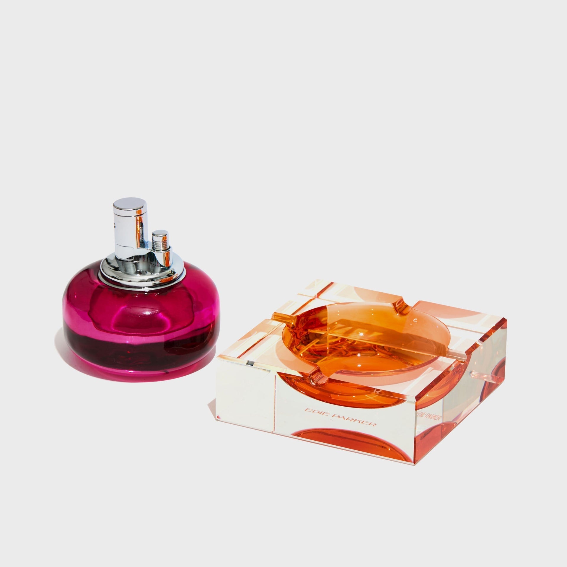 Edie Parker Glass Tabletop And Ashtray Set - Fruit Punch