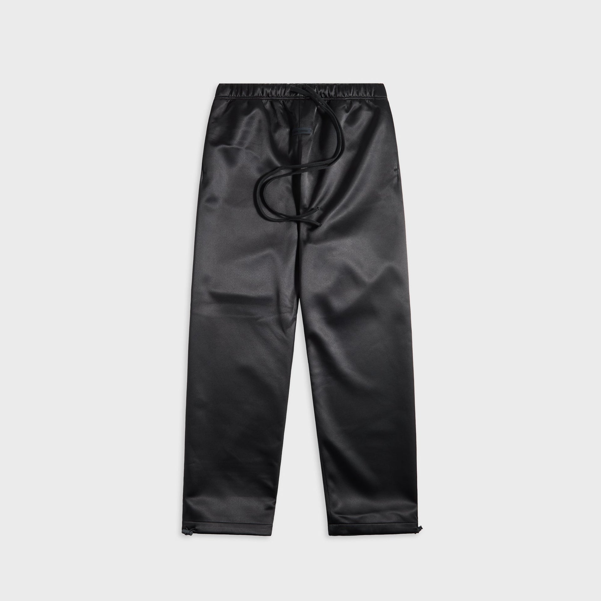 Essentials Bonded Satin Relaxed Track Pant in Jet Black