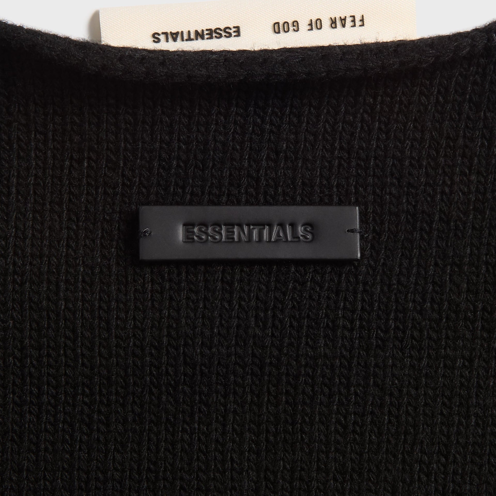 Essentials Waffle Crewneck Sweater - Vintage Black