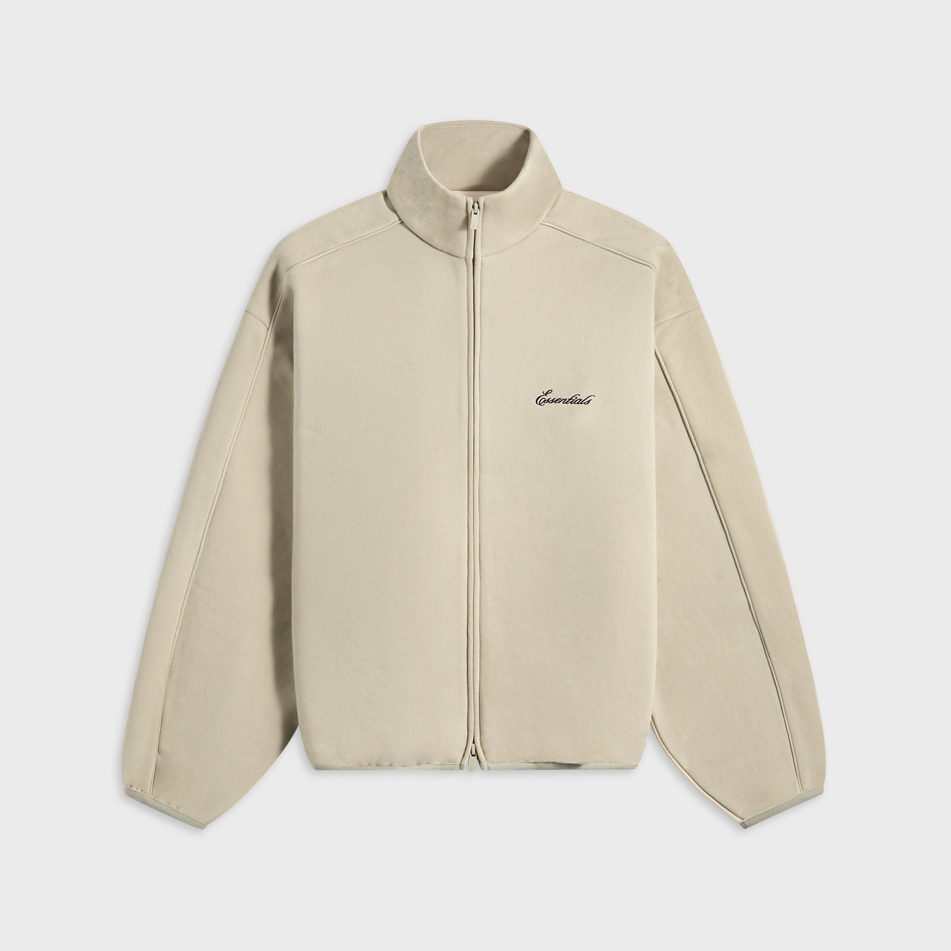 Essentials Modern Fit Fleece Track Jacket in Abbey Stone
