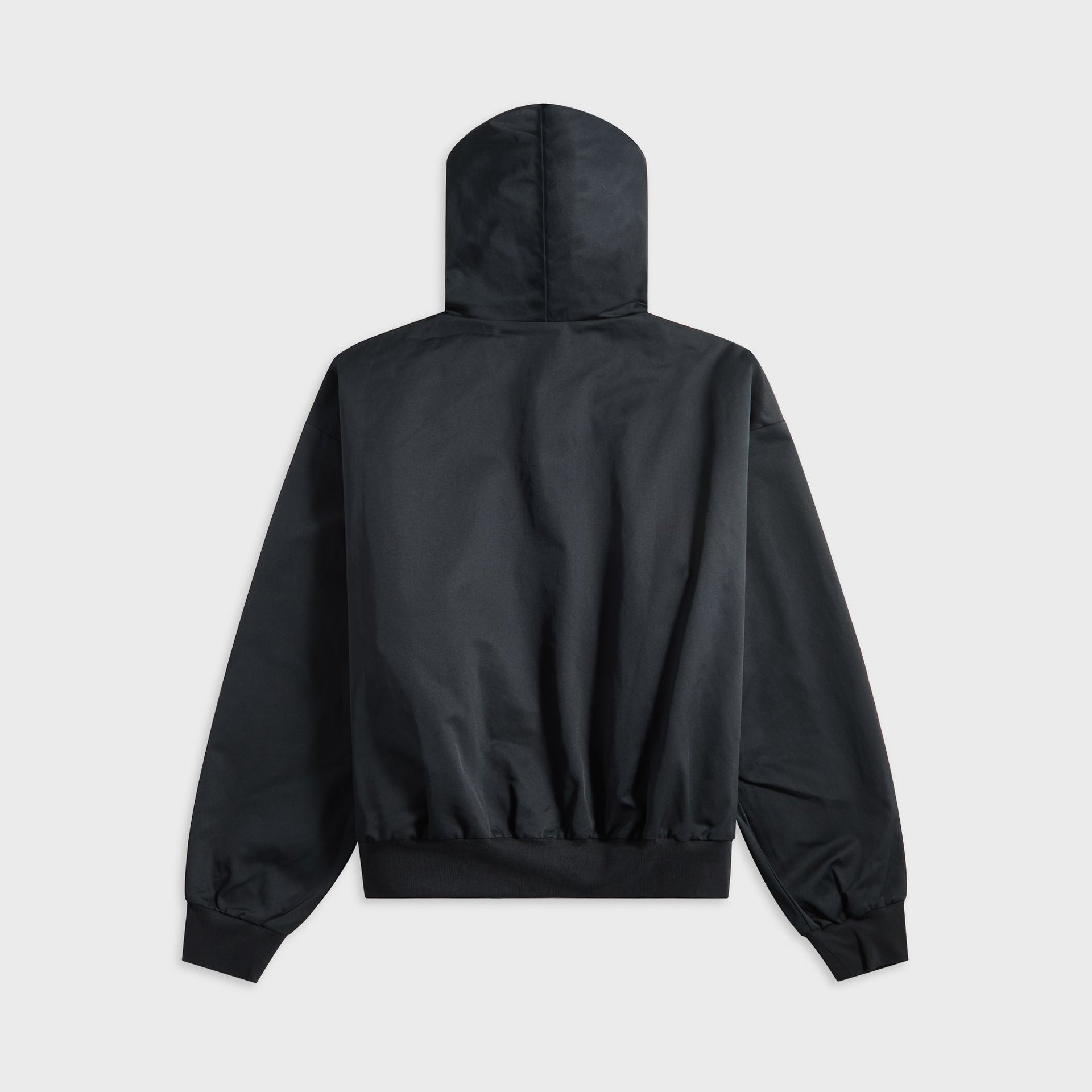 Essentials Poly Cotton Twill Hoodie in Jet Black