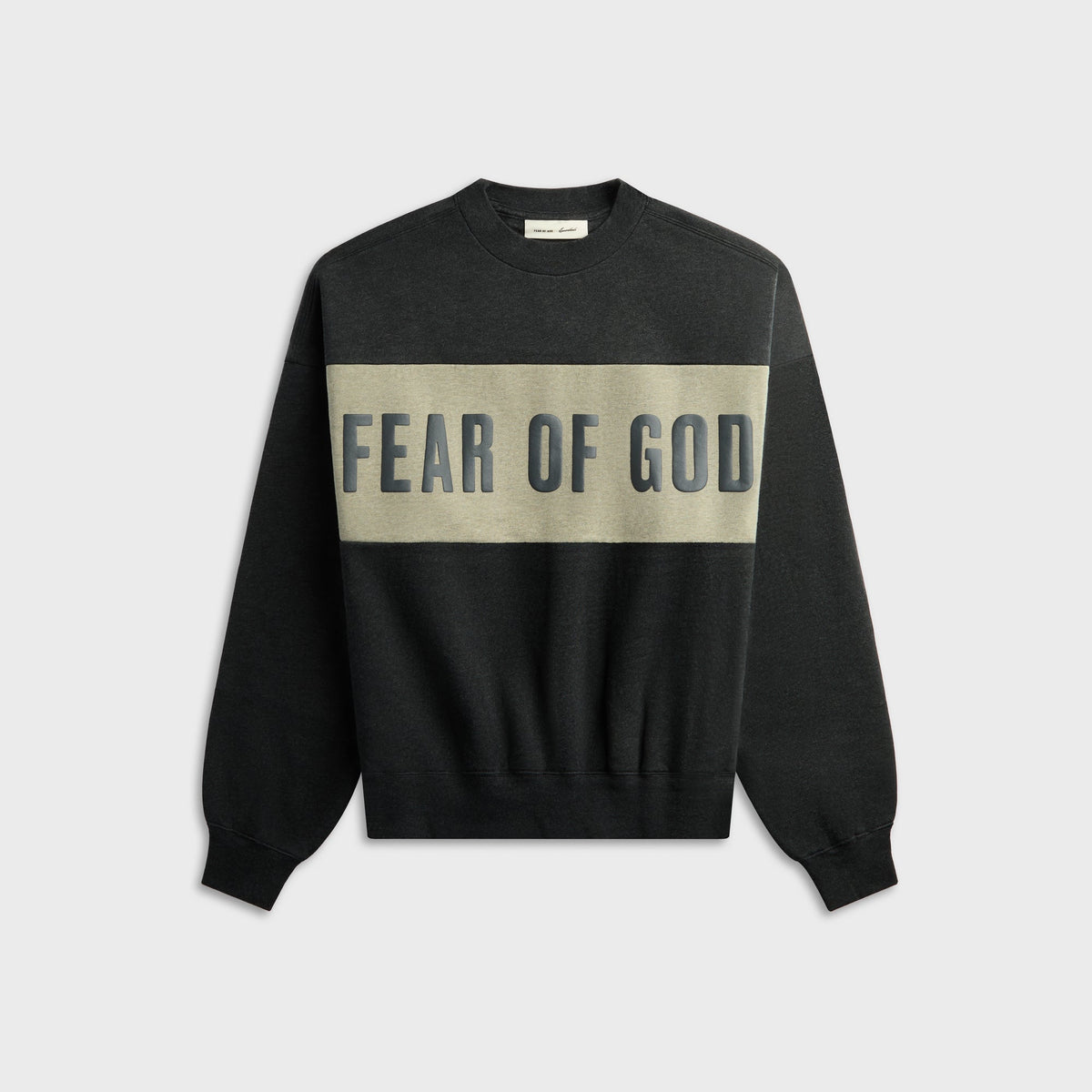 Essential Cropped Relaxed Paneled Sweatshirt - Iron Grey Heather / Seal Heather