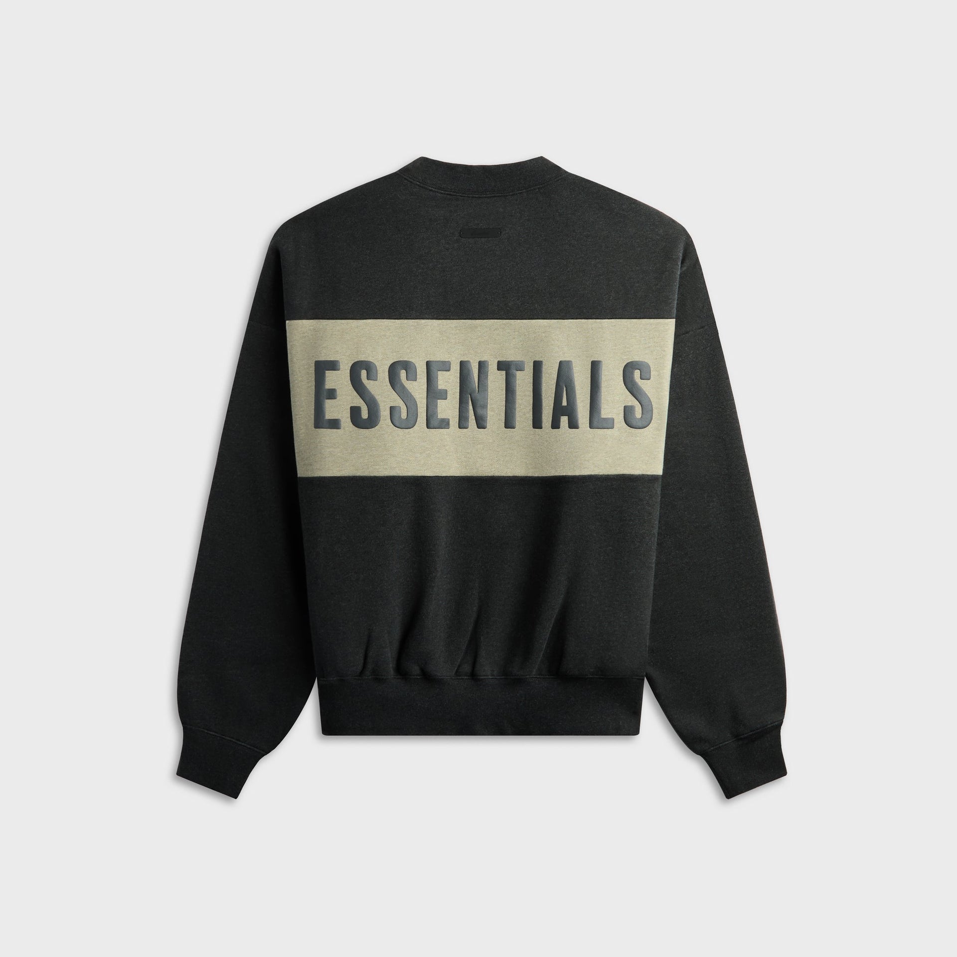 Essential Cropped Relaxed Paneled Sweatshirt - Iron Grey Heather / Seal Heather