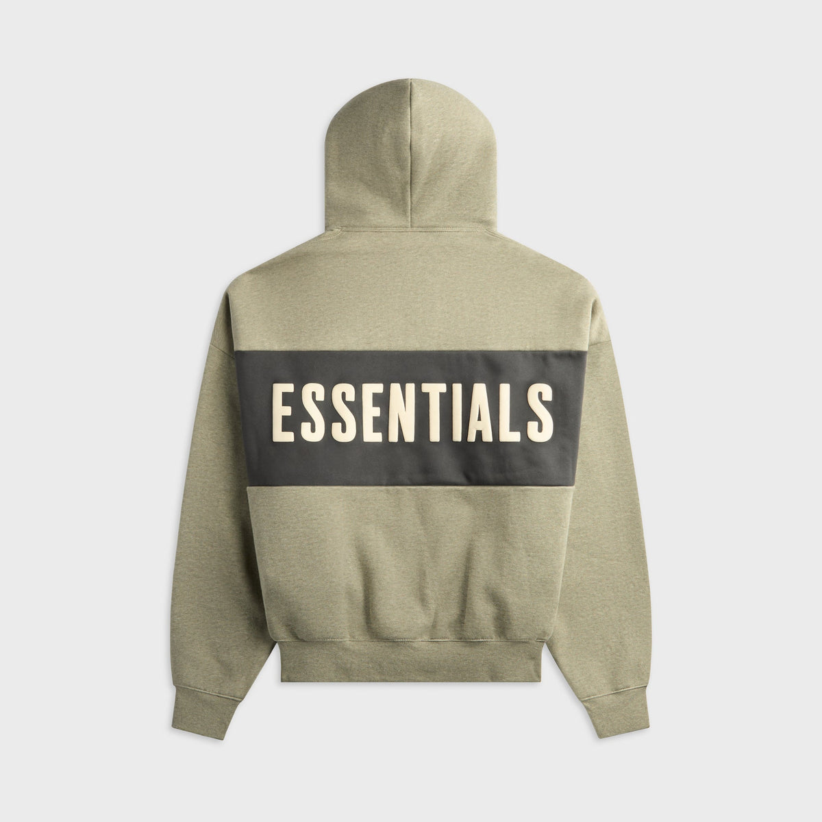 Essentials Cropped Relaxed Paneled Hoodie - Seal Heather / Iron Grey