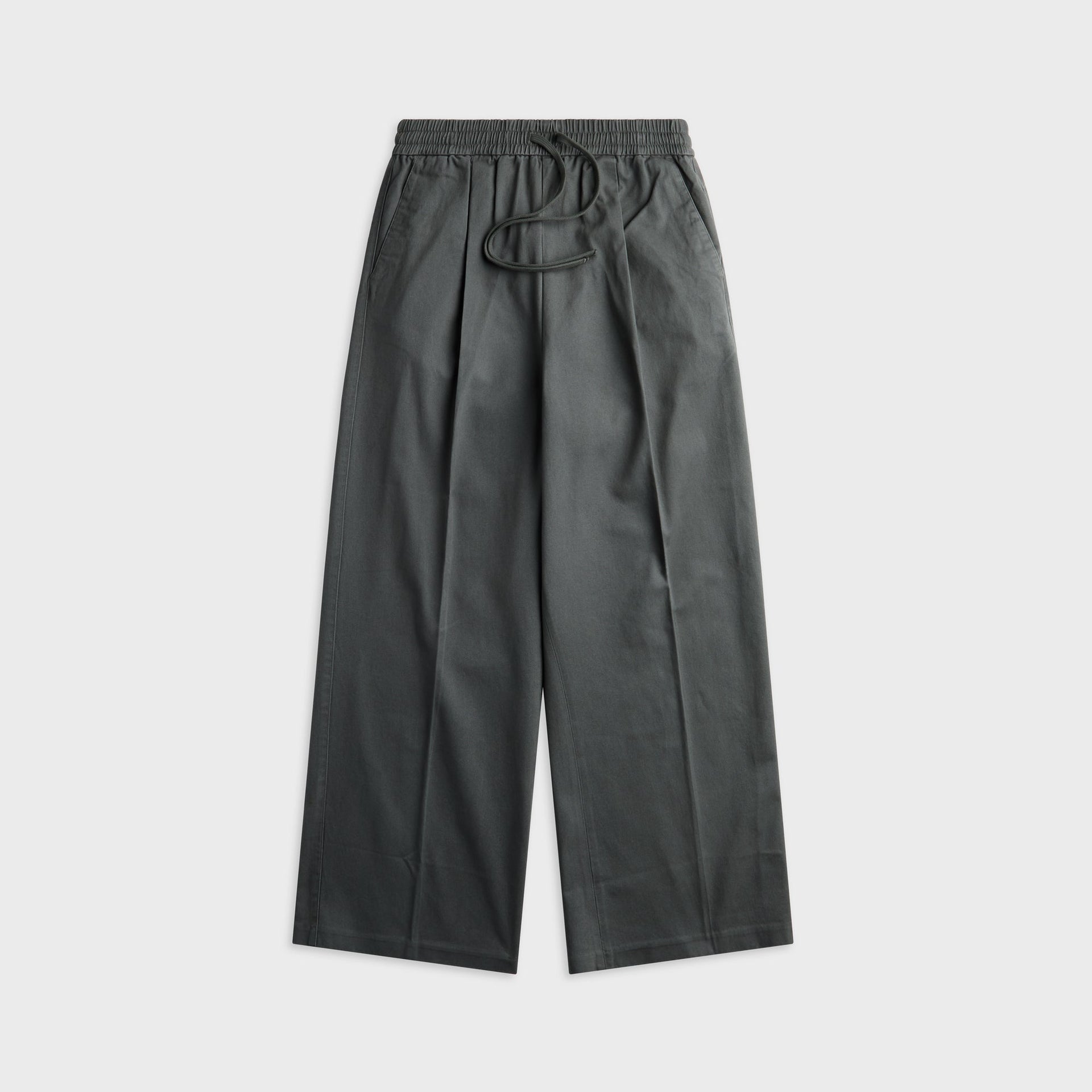Essentials Cotton Twill Pleat Front Drawstring Pant - Iron Grey