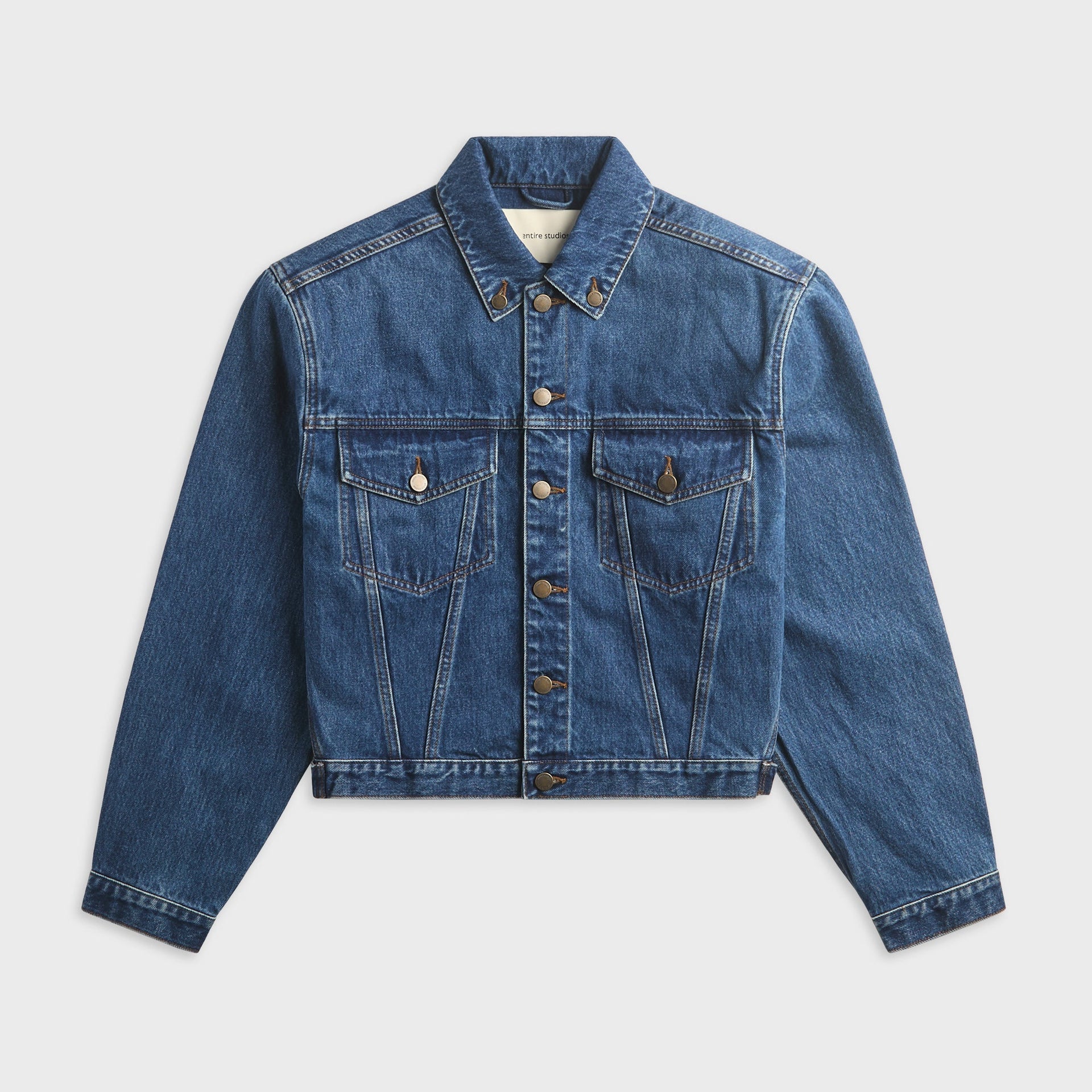 Entire Studios Shrunken Denim Jacket - River Wash